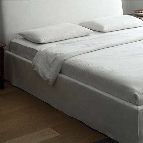 Evan Minimalist Cotton Linen Blend Bed Frame